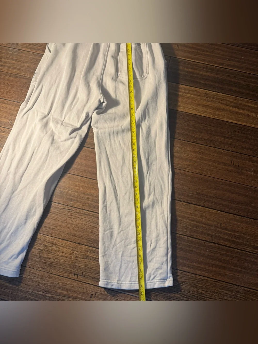 Nike Air Mens Fleece Sweatpants Cream Off White Wide Leg Joggers Size Large